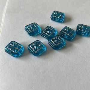 Blue beads silver wash detailed